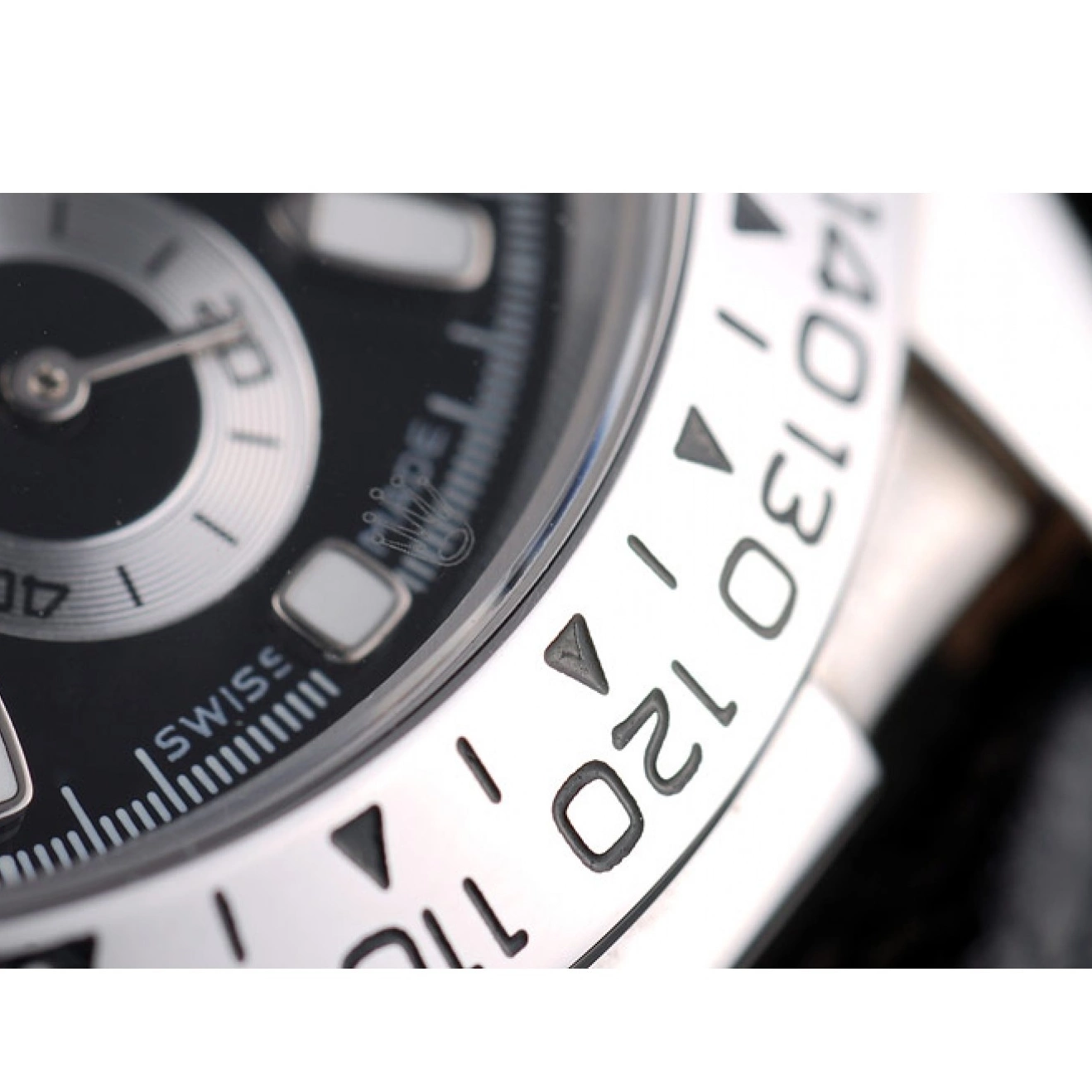 Aaa replica watch Leather Tachymeter Lady Black Stainless Strap Case Dial Steel Daytona Black Rolex 0616